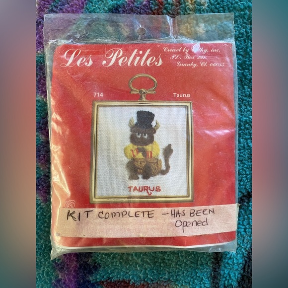 VTG Taurus Astrology mini Cross stitch! - Picture 3 of 4